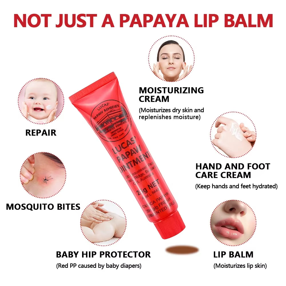 Lucas Papaw Ointment Multifunctional Lip Protector Hydrating Lip Balm Diaper Natural Plant Cream Papaya Cream Korean Cosmetics