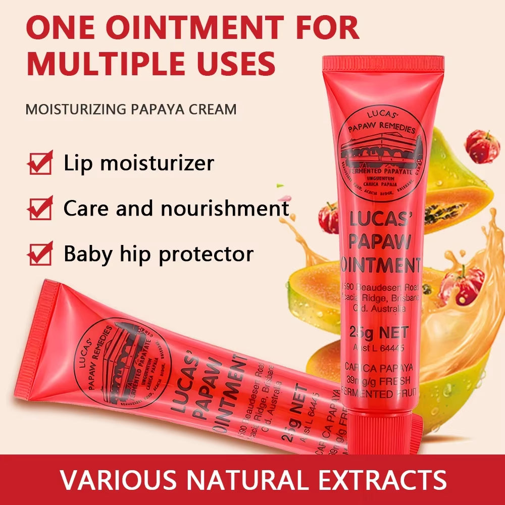 Lucas Papaw Ointment Multifunctional Lip Protector Hydrating Lip Balm Diaper Natural Plant Cream Papaya Cream Korean Cosmetics