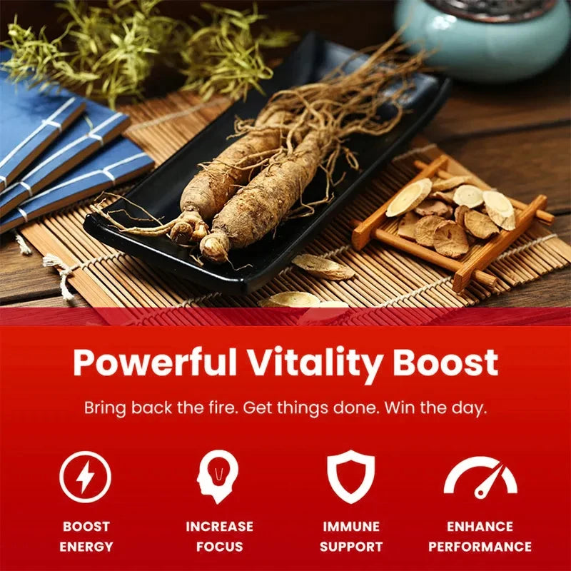 Ginseng and Ashwagandha Extracts - Supports Energy, Strength, Vitality and Performance for Men and Women