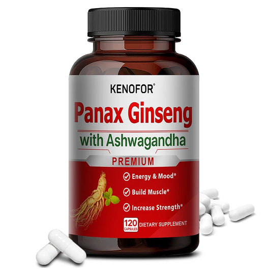 Ginseng and Ashwagandha Extracts - Supports Energy, Strength, Vitality and Performance for Men and Women