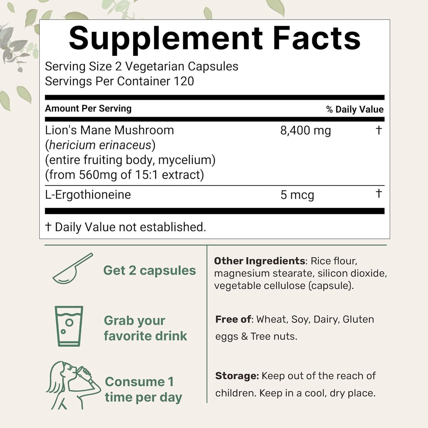 Lion Mane Capsule Refined Sulfur Phosphorus